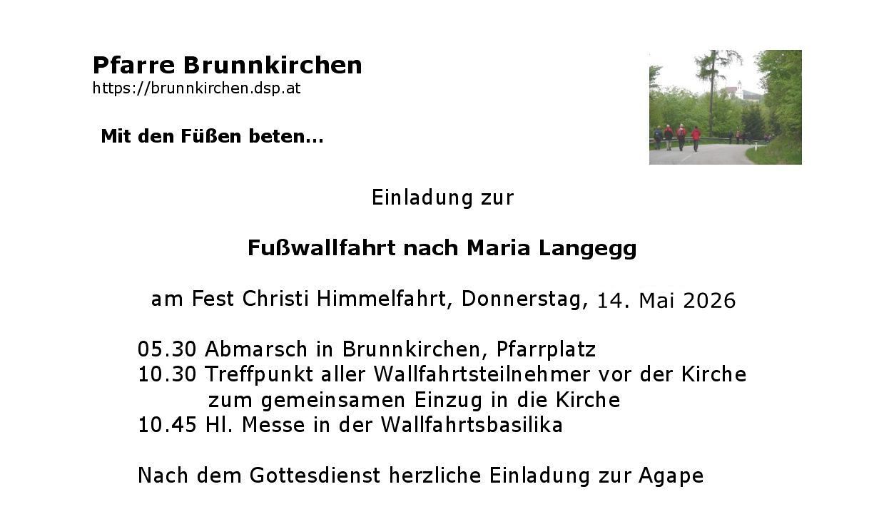 Maria Langegg 2026 / Pfarre Brunnkirchen