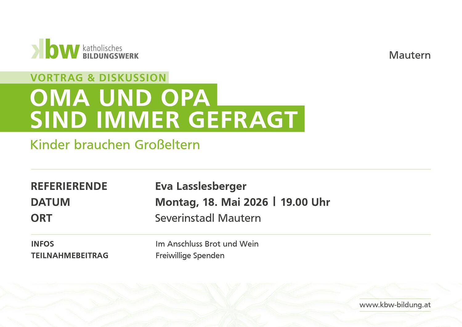 Einladung 18. Mai vs / KBW Mautern