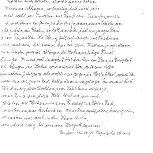 Gedicht von Frau Barbara Reinberger